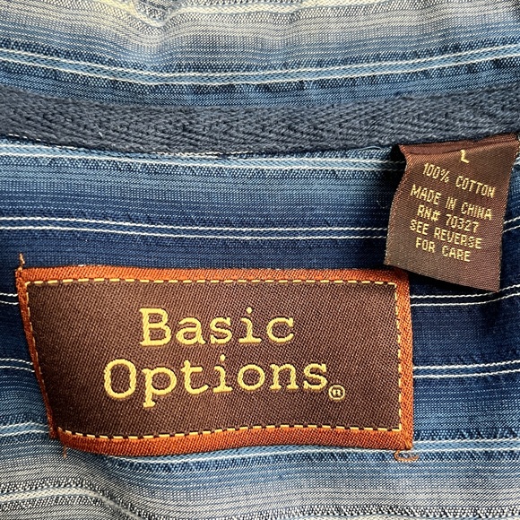 Basic Options Mens Short Sleeve Button Shirt | L - Picture 3 of 3